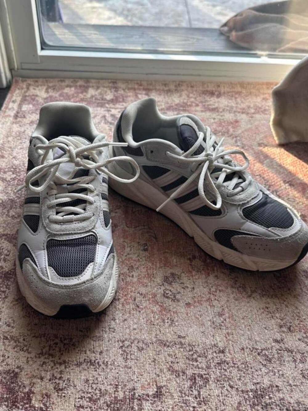Adidas Women's Grey and White Trainers